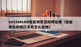 DESSMANN智能锁常见故障处理（智能锁出故障打不开怎么处理）