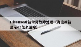 Hisense冰箱常见故障处理（海信冰箱显示e3怎么消除）