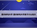 重庆邮电大学 重庆邮电大学属于什么档次