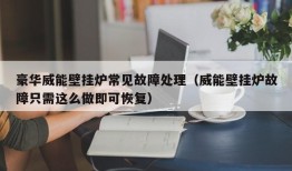 豪华威能壁挂炉常见故障处理（威能壁挂炉故障只需这么做即可恢复）