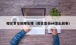 樱花常见故障处理（樱花显示e4怎么回事）