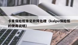 卡麦保险柜常见故障处理（kalpu保险柜的使用说明）