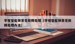 宇视智能锁常见故障处理（宇视智能锁常见故障处理办法）